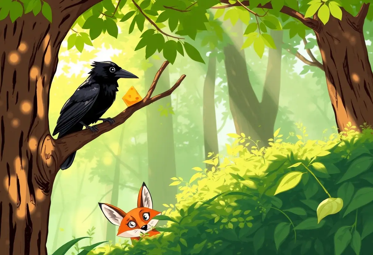 The Fox and the Crow: Moral English Storytelling for Kids