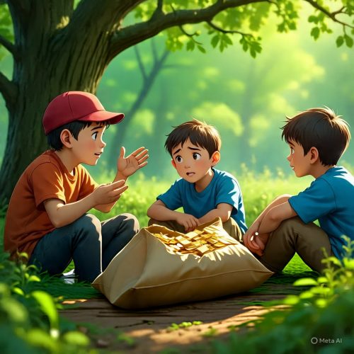 Three Friends and a Bag of Gold